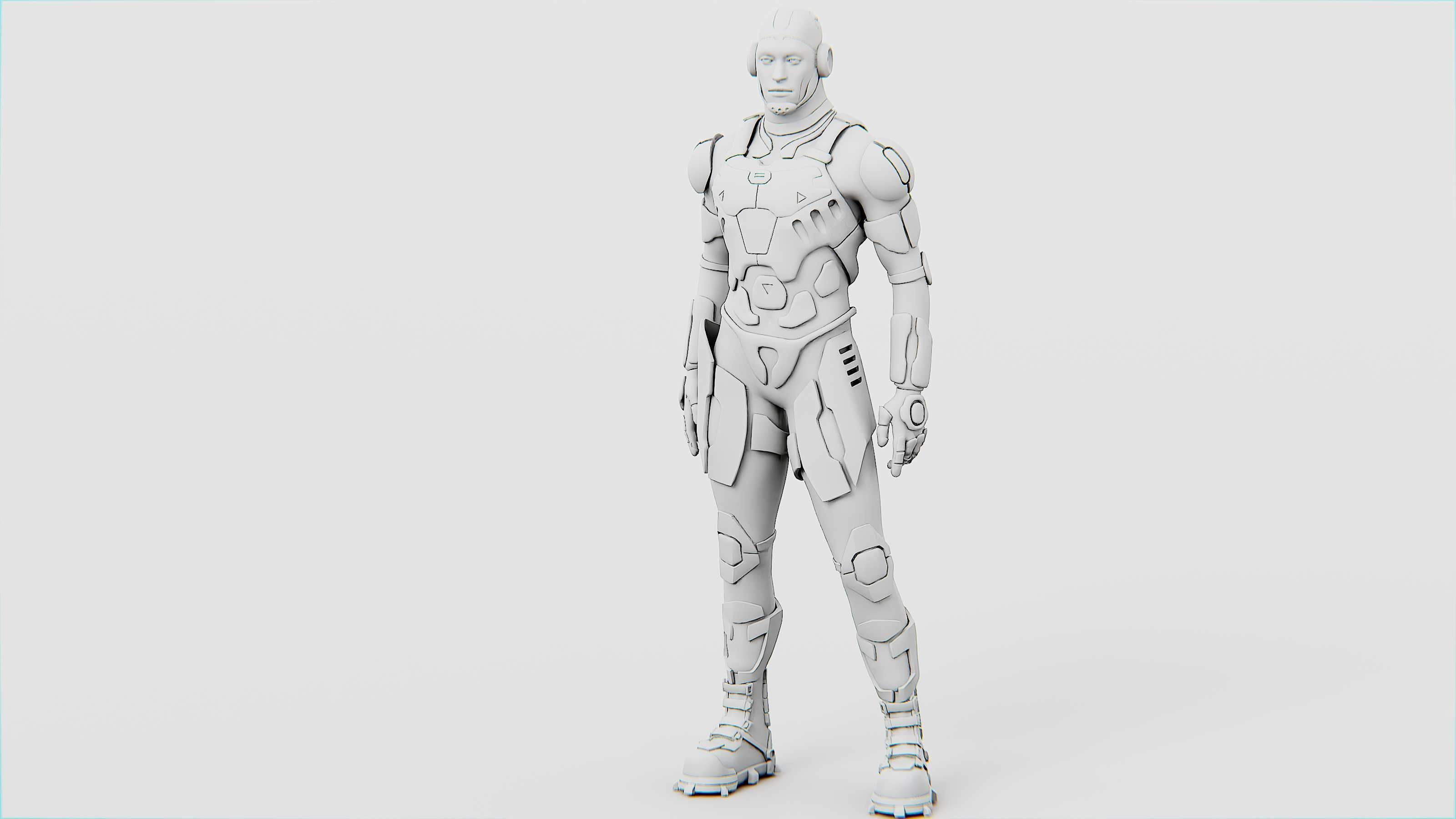 MECHA SOLDIER-B Rigged for Unreal Engine - Unity - MIXAMO 3D model_32