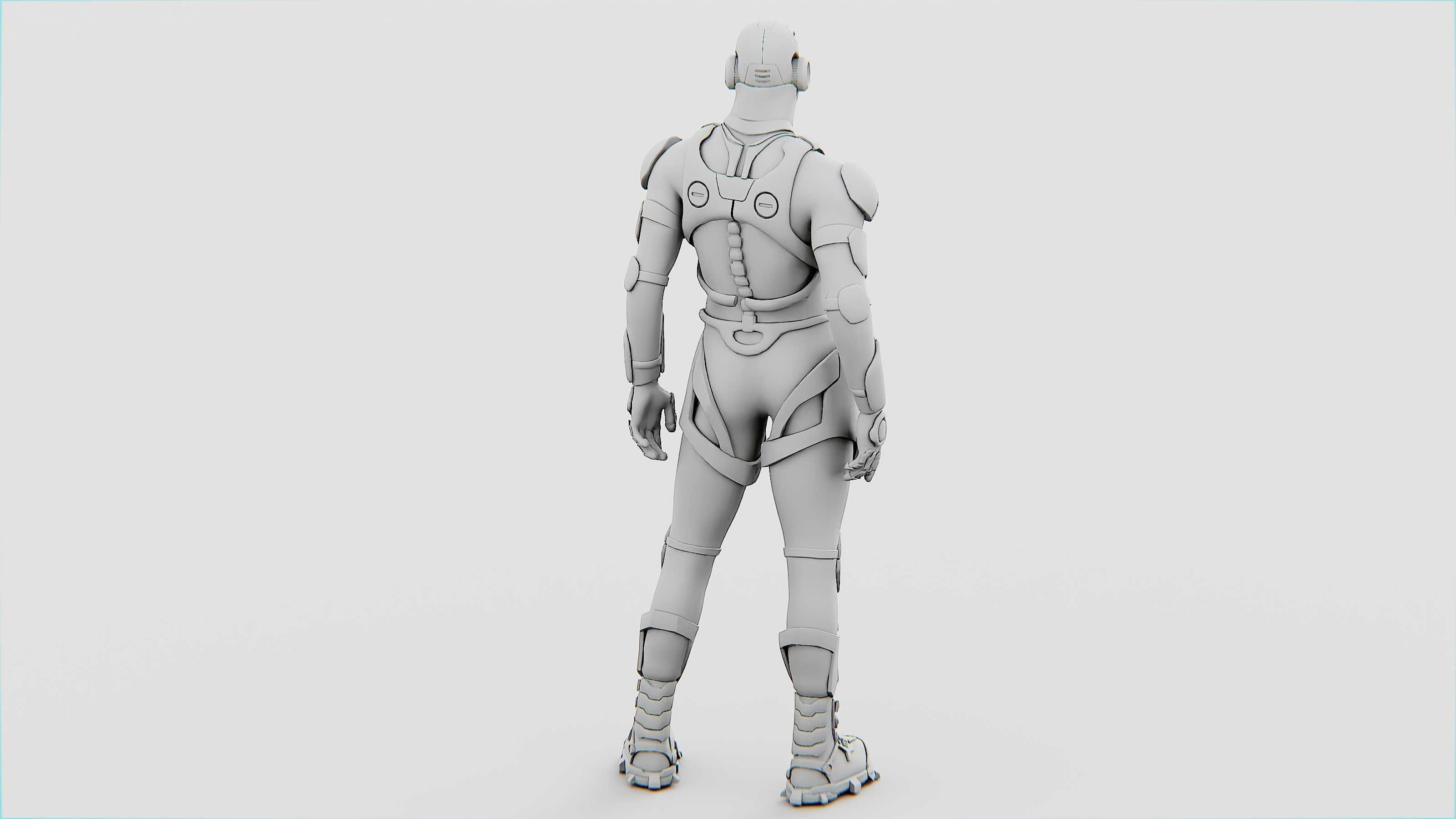 MECHA SOLDIER-B Rigged for Unreal Engine - Unity - MIXAMO 3D model_33