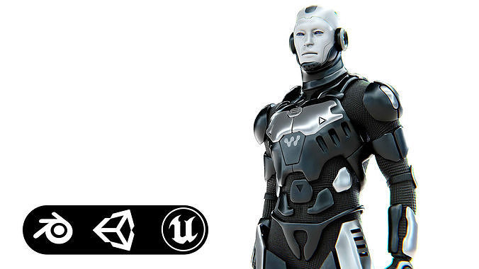 MECHA SOLDIER-B  Rigged for Unreal Engine - Unity - MIXAMO 3D model