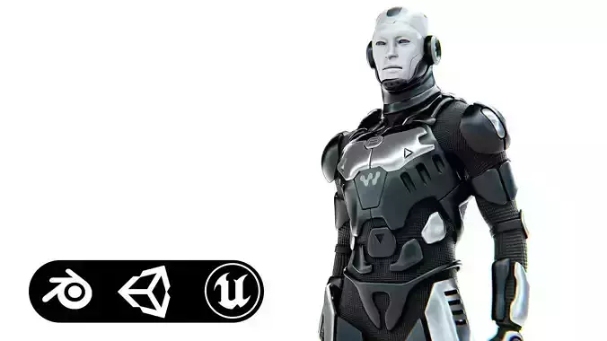 MECHA SOLDIER-B  Rigged for Unreal Engine - Unity - MIXAMO