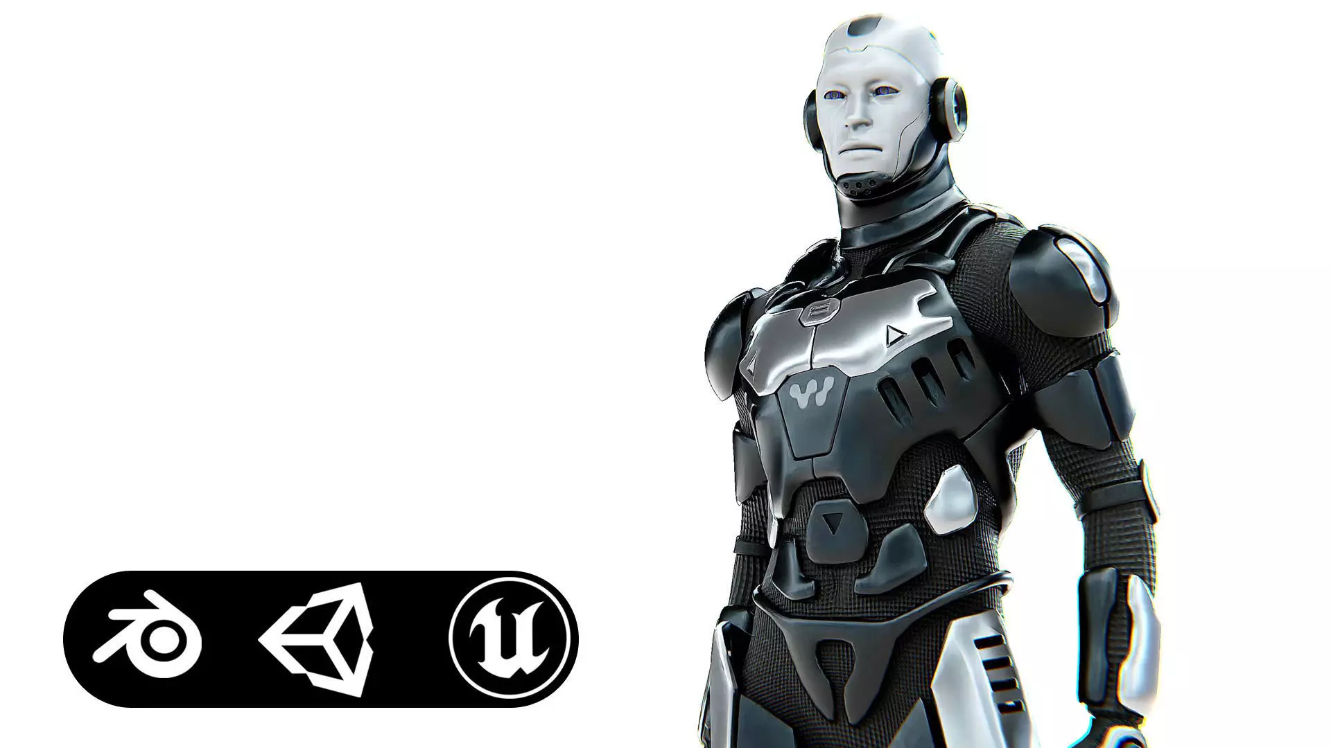 MECHA SOLDIER-B Rigged for Unreal Engine - Unity - MIXAMO 3D model_0