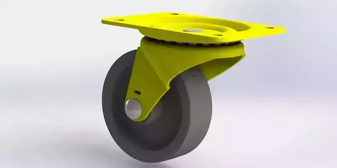 render-de-rueda-de-goma-giratoria-de-4-inch- 3D print model