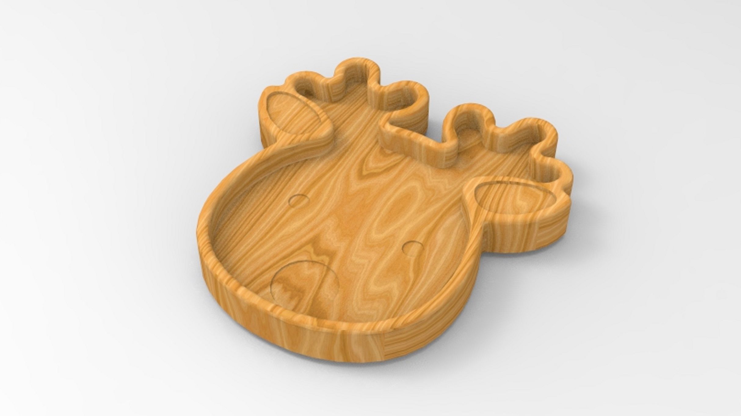 Deer serving tray cnc file 3D print model_3
