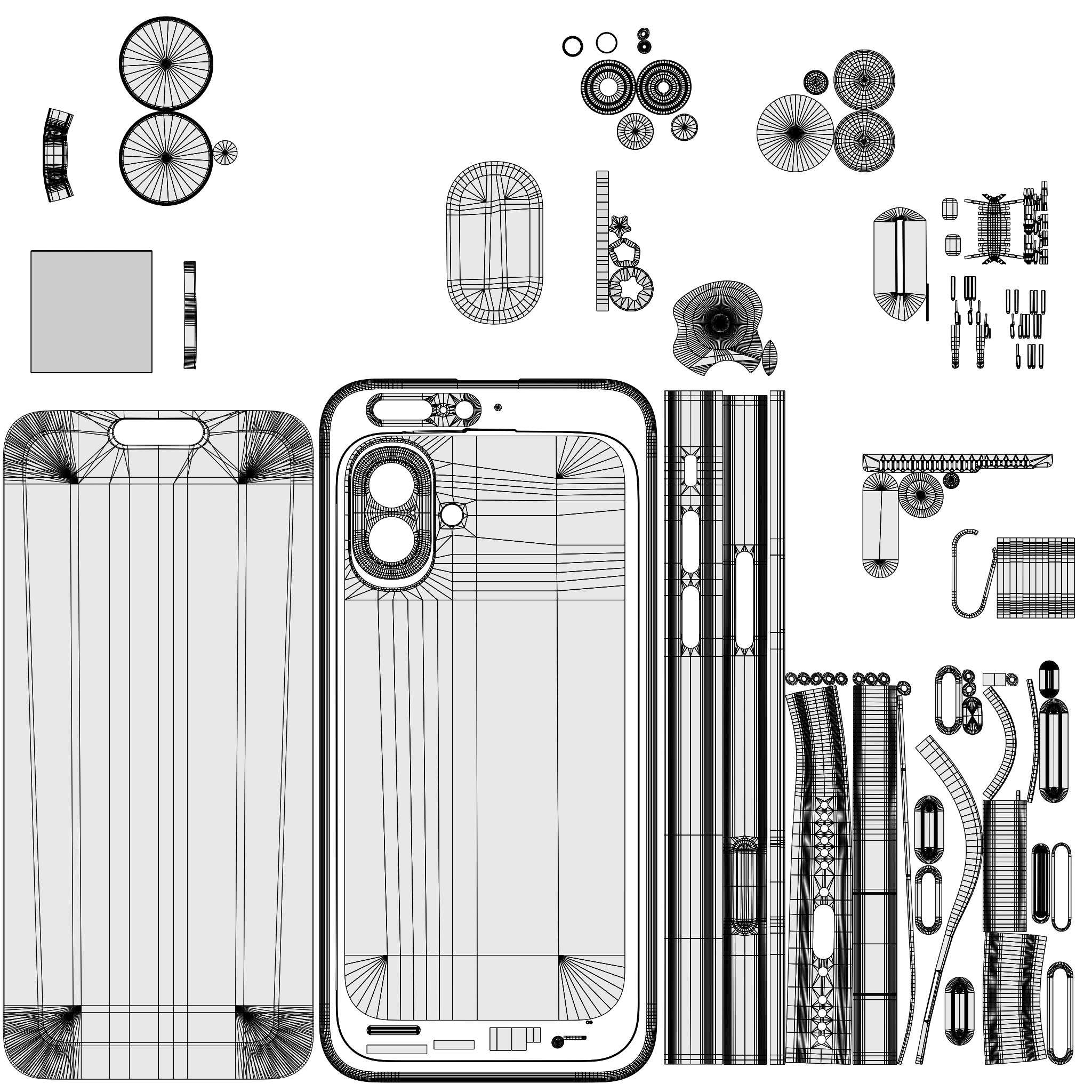Apple iPhone 16 and 16 Plus Black 3D model_12