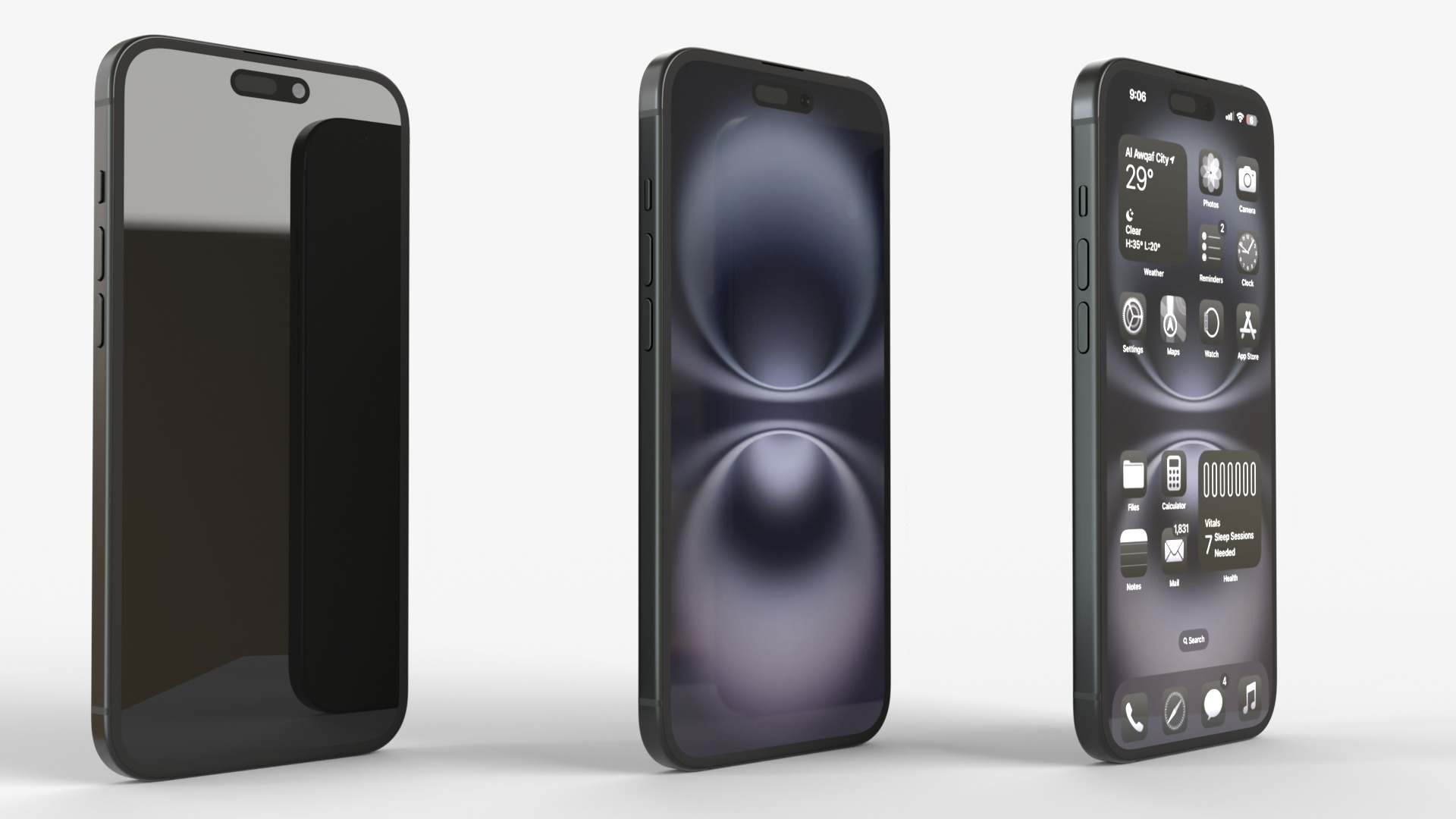 Apple iPhone 16 and 16 Plus Black 3D model_3