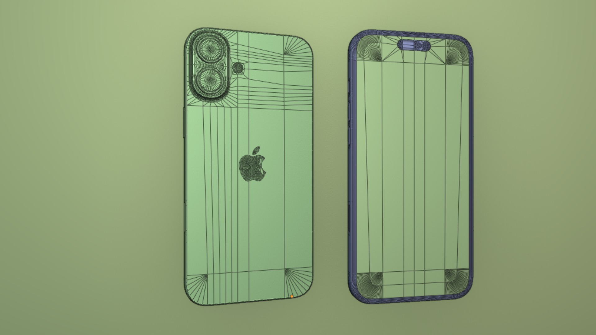 Apple iPhone 16 and 16 Plus Black 3D model_11