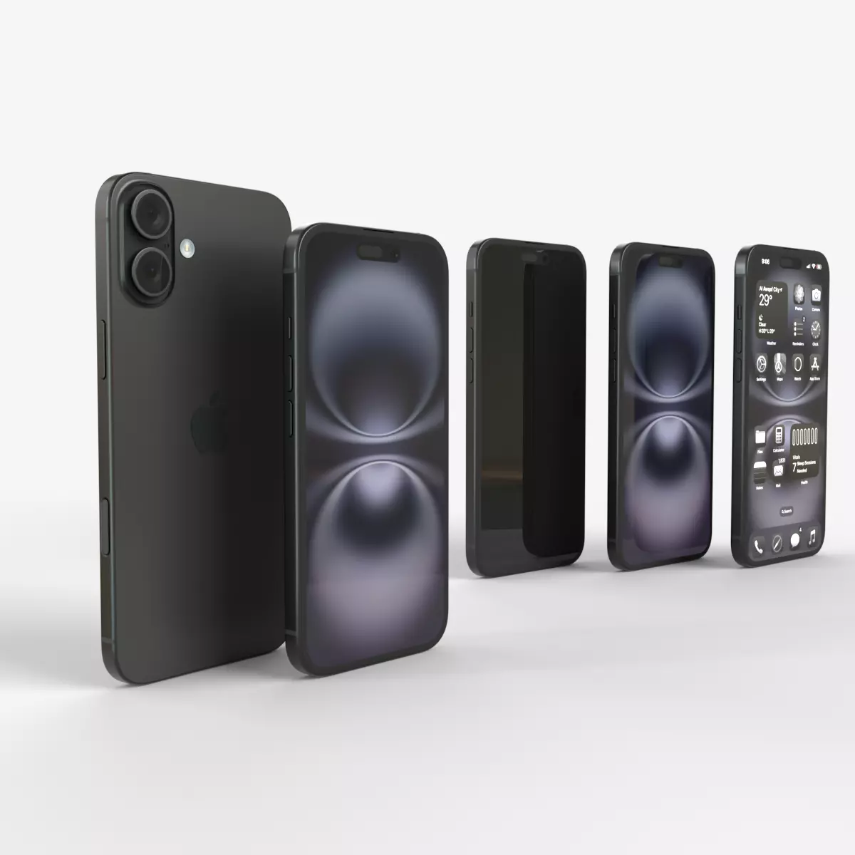 Apple iPhone 16 and 16 Plus Black 3D model_0