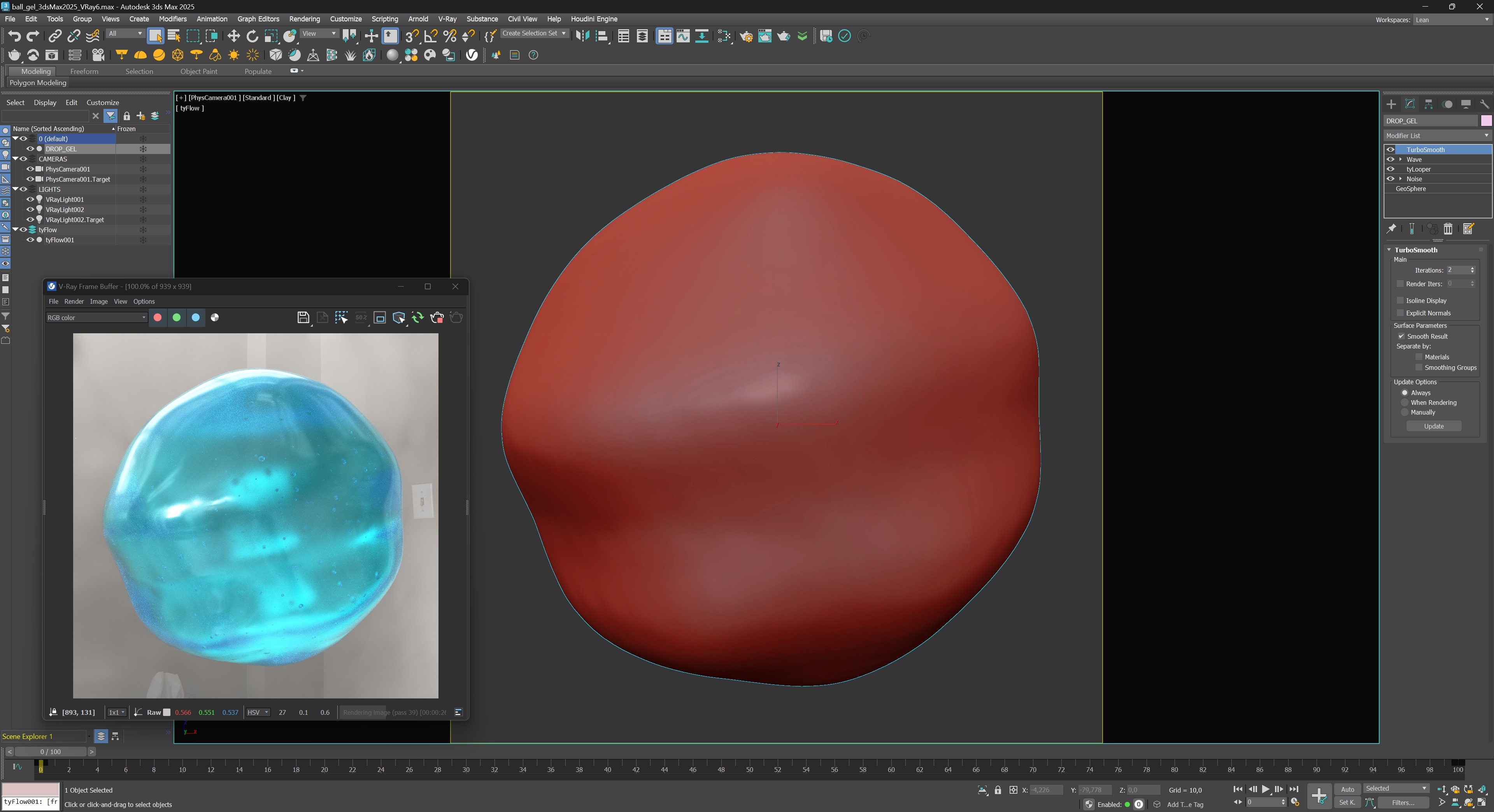 Gel Drop Looped Animation 3D model_5