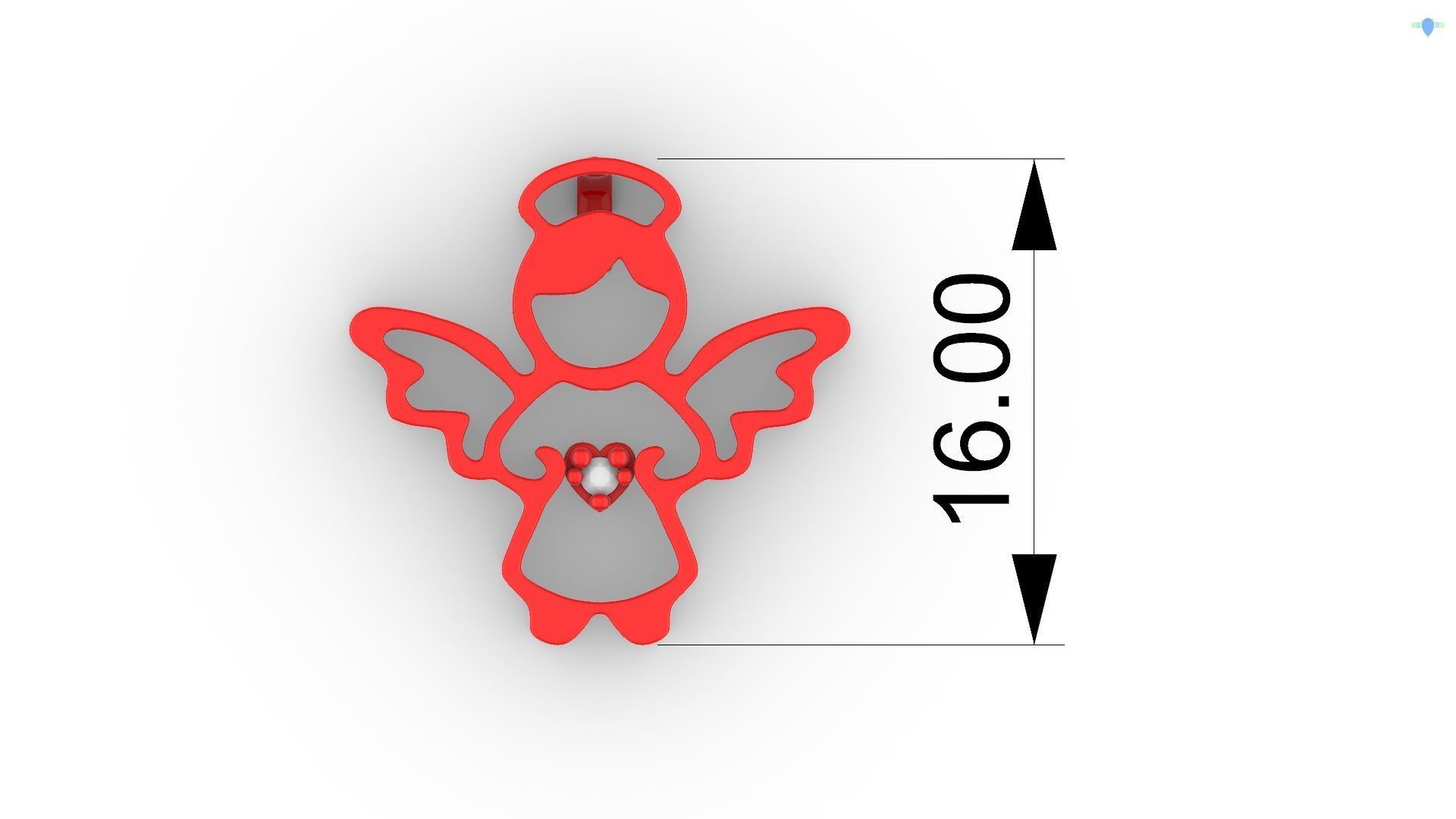 Pendent Angel - Pingente Anjo 3D print model_3