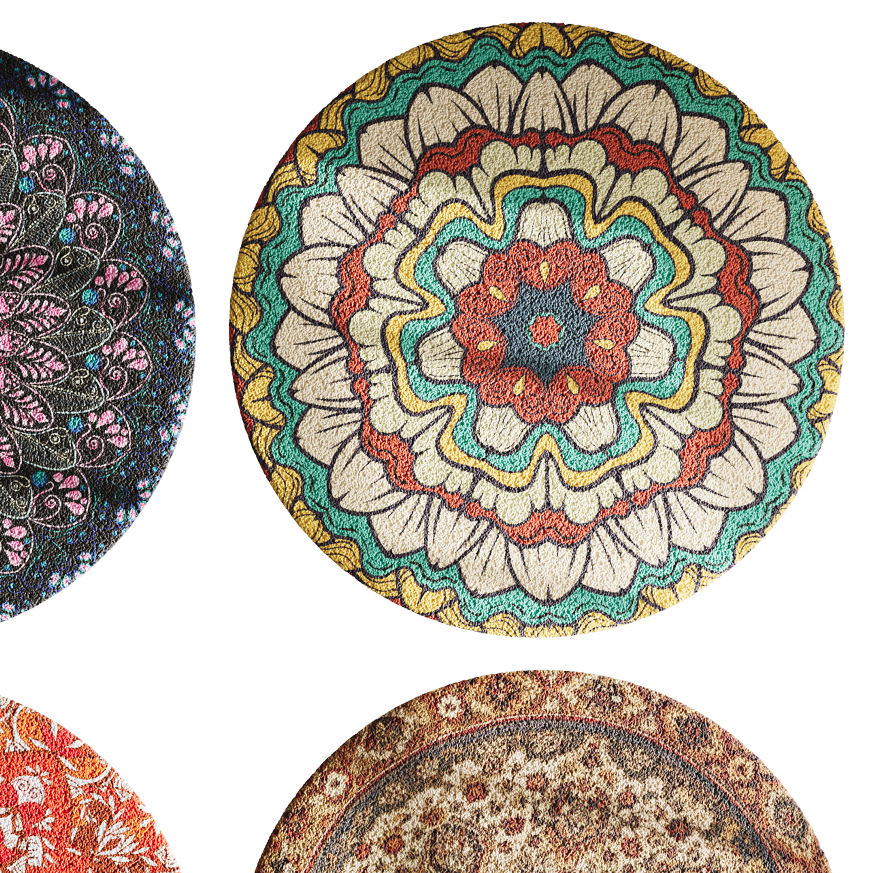 round carpet 24 3D model_3