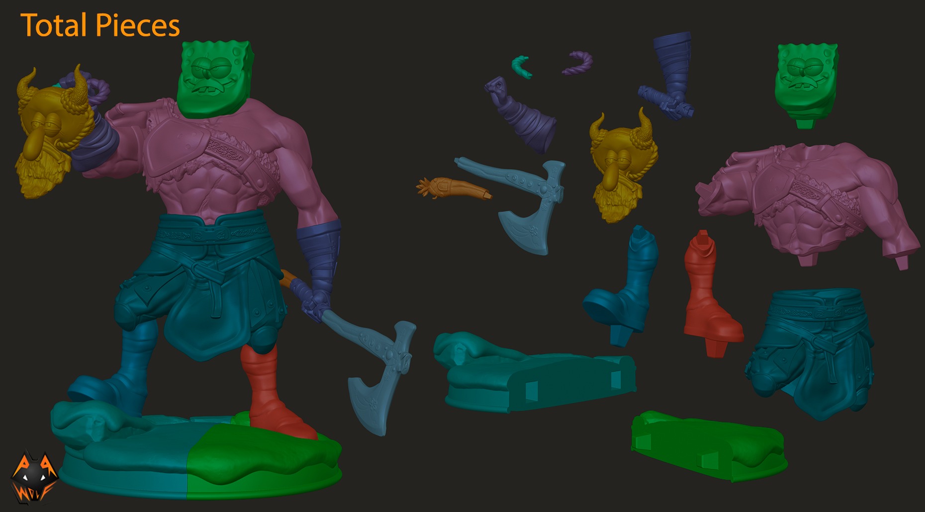 Spongebob Kratos GOW 3D print model_4
