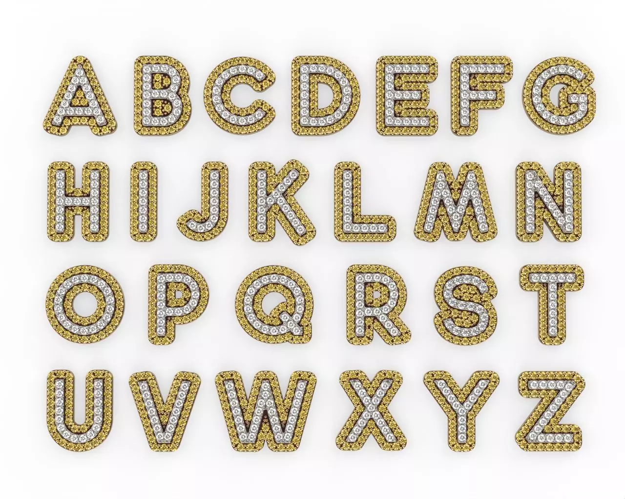 Alphabet paved letters Collection 4 3D print model
