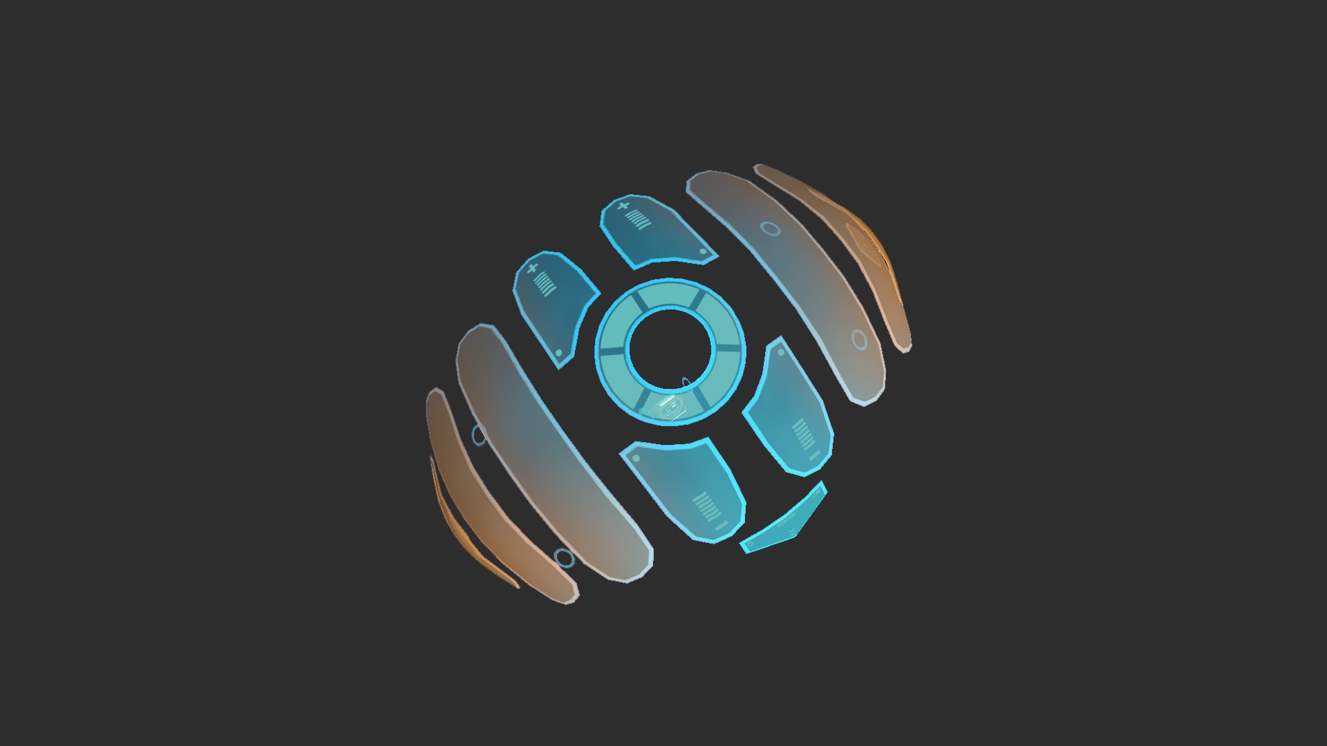 Scifi Parachute A07 Projection  - Character Accessories Design Low-poly 3D model_3