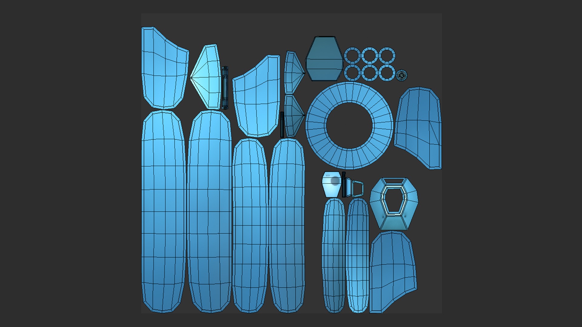 Scifi Parachute A07 Projection  - Character Accessories Design Low-poly 3D model_14