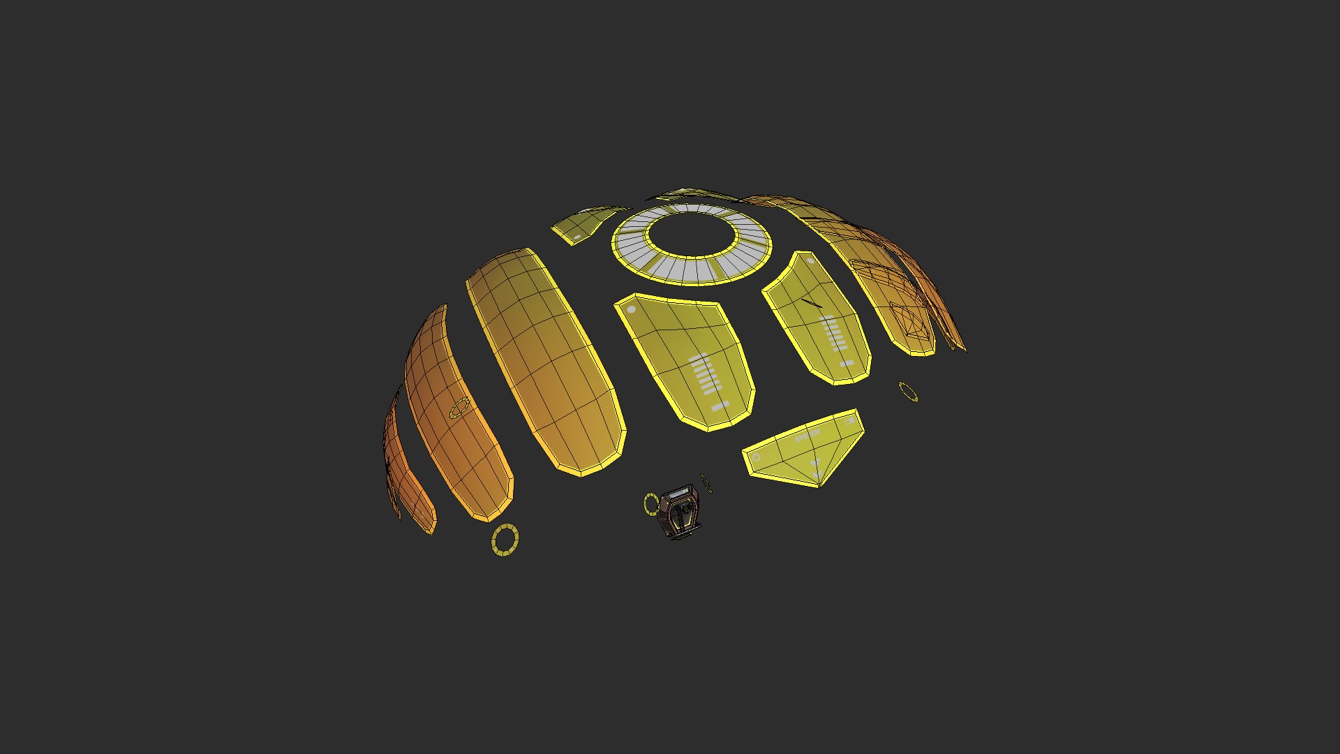 Scifi Parachute A06 Projection  - Character Accessories Design Low-poly 3D model_7