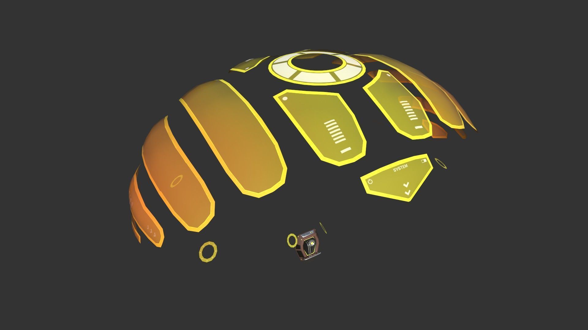 Scifi Parachute A06 Projection  - Character Accessories Design Low-poly 3D model_1