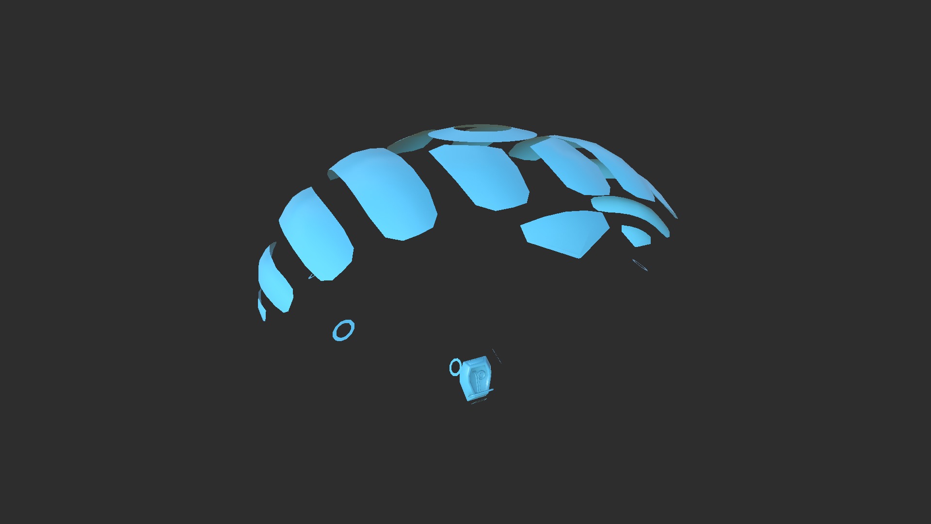 Scifi Parachute A06 Projection  - Character Accessories Design Low-poly 3D model_8