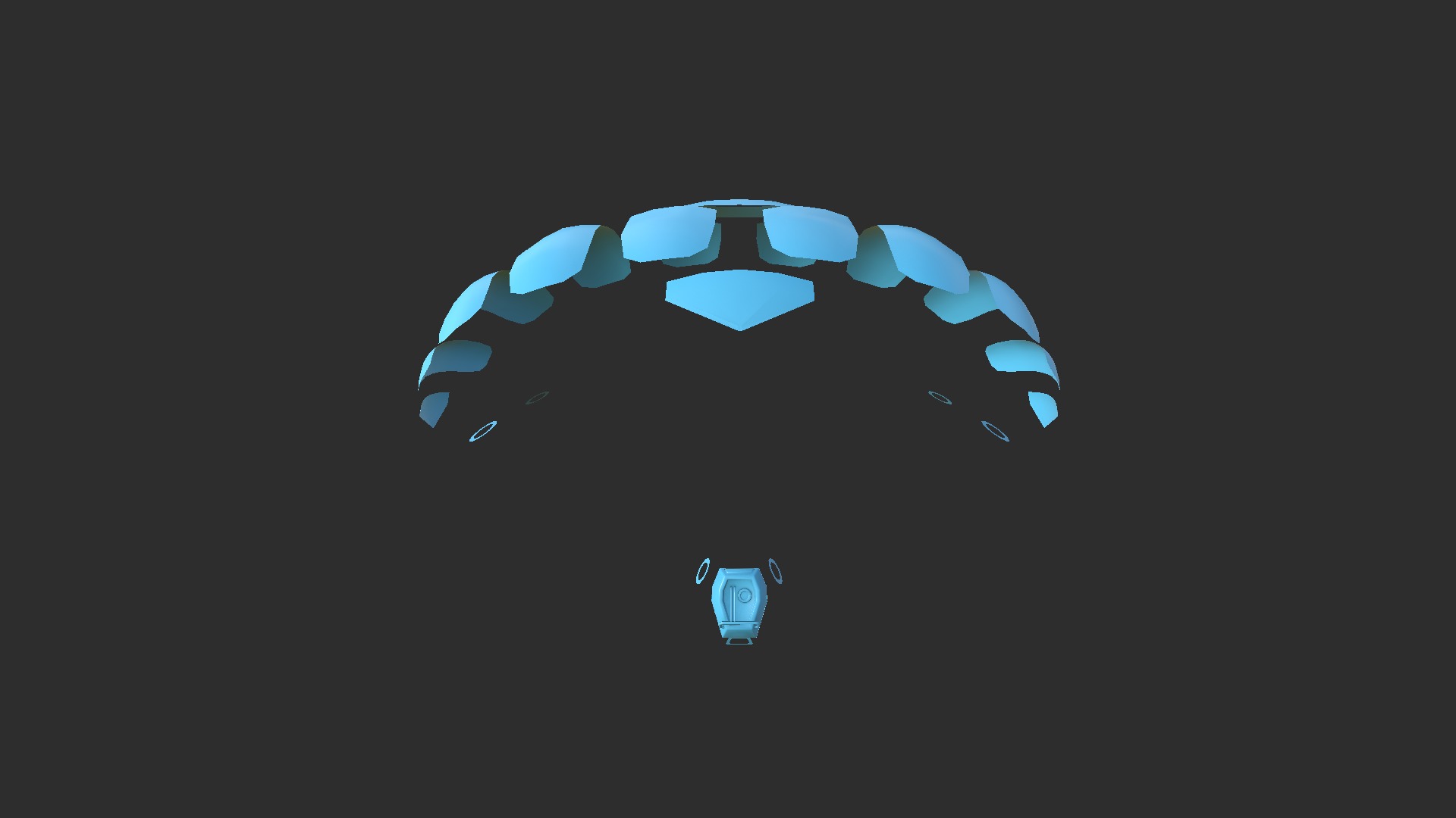 Scifi Parachute A05 Projection  - Character Accessories Design Low-poly 3D model_9