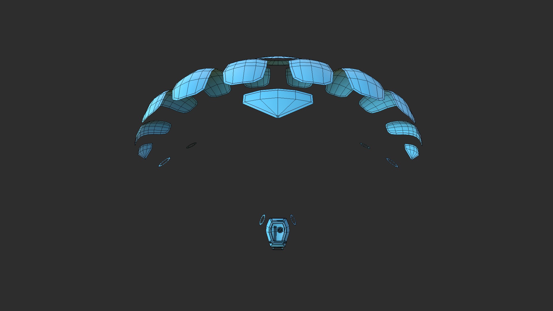 Scifi Parachute A03 Projection - Character Accessories Design Low-poly 3D model_15