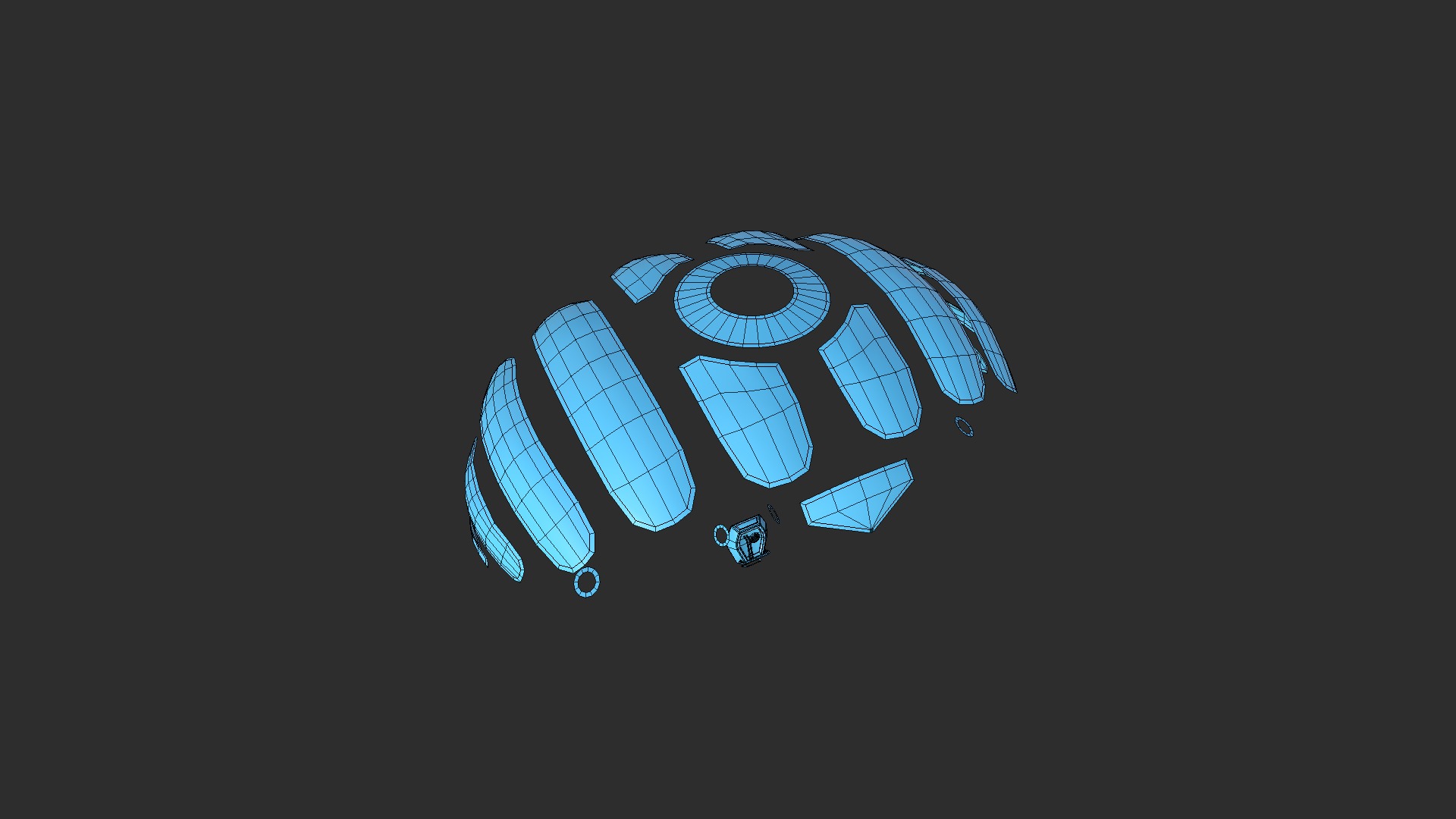Scifi Parachute A03 Projection - Character Accessories Design Low-poly 3D model_16