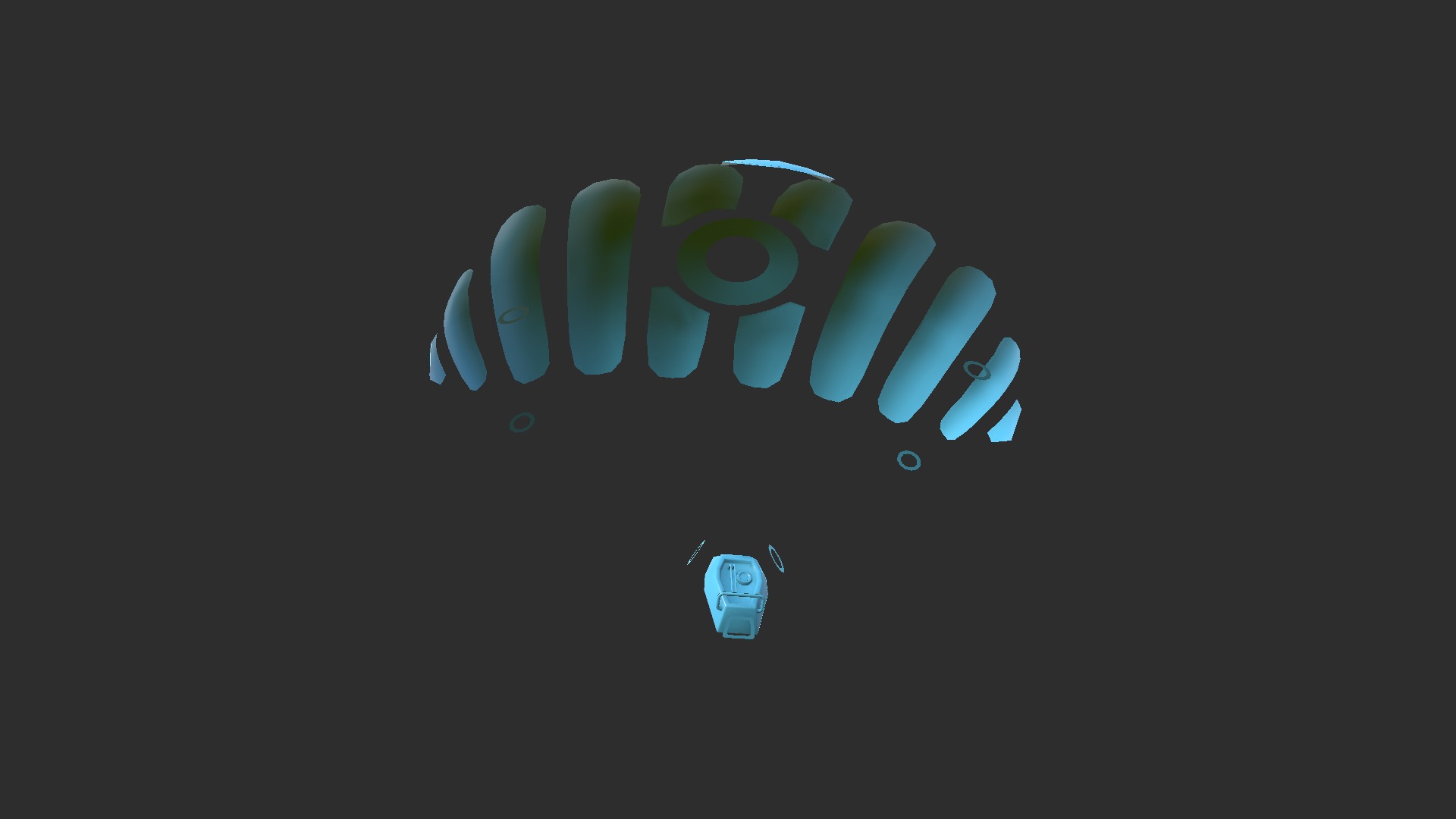 Scifi Parachute A01 Projection  - Character Accessories Design Low-poly 3D model_10