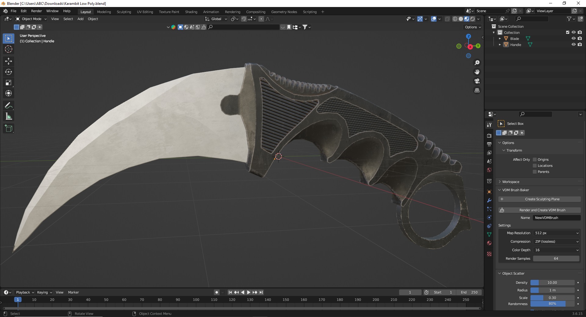 Karambit Game Ready Model Low-poly 3D model_15