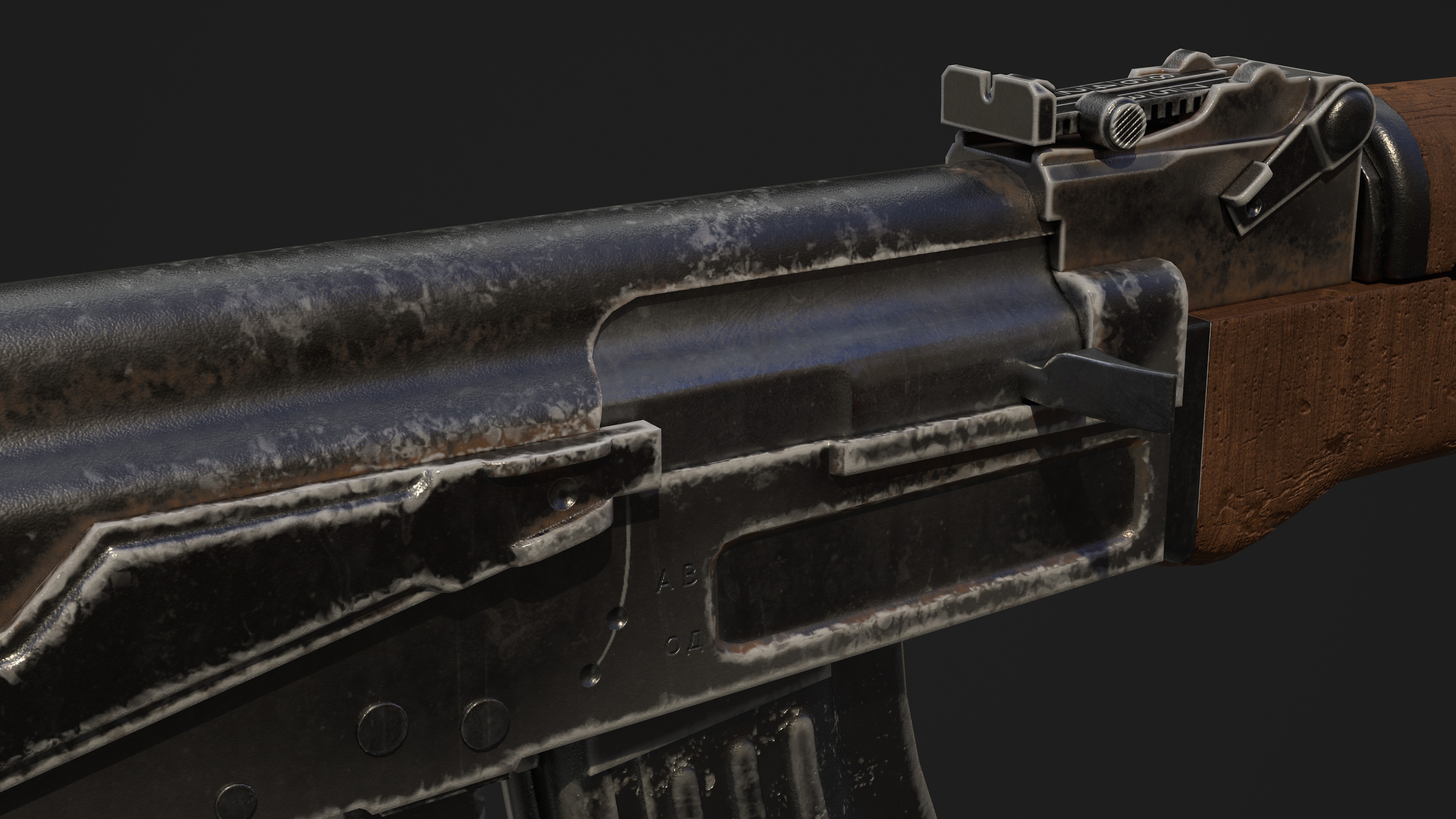 Ak 47 Low Poly  Low-poly 3D model_7