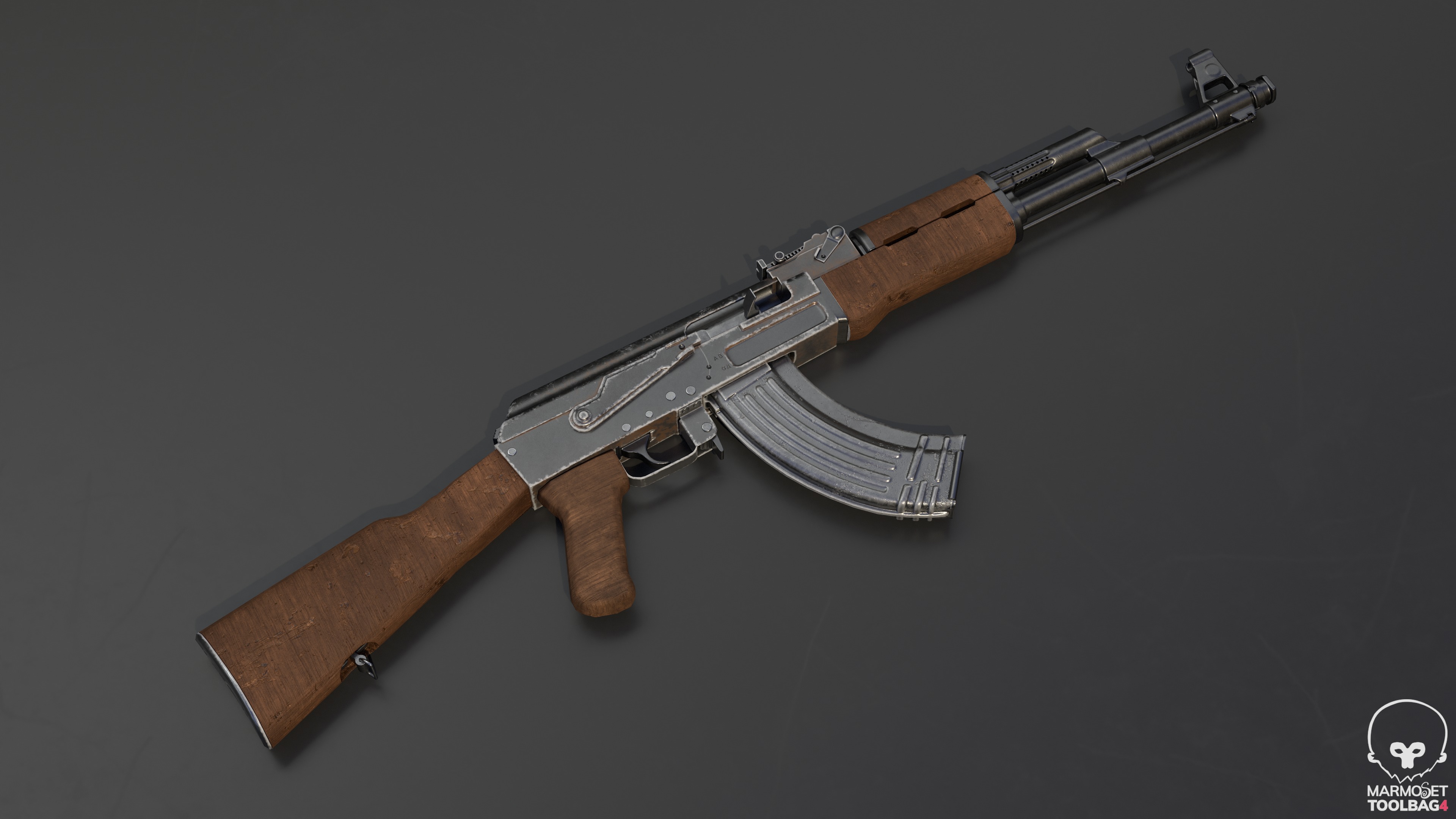 Ak 47 Low Poly  Low-poly 3D model_26