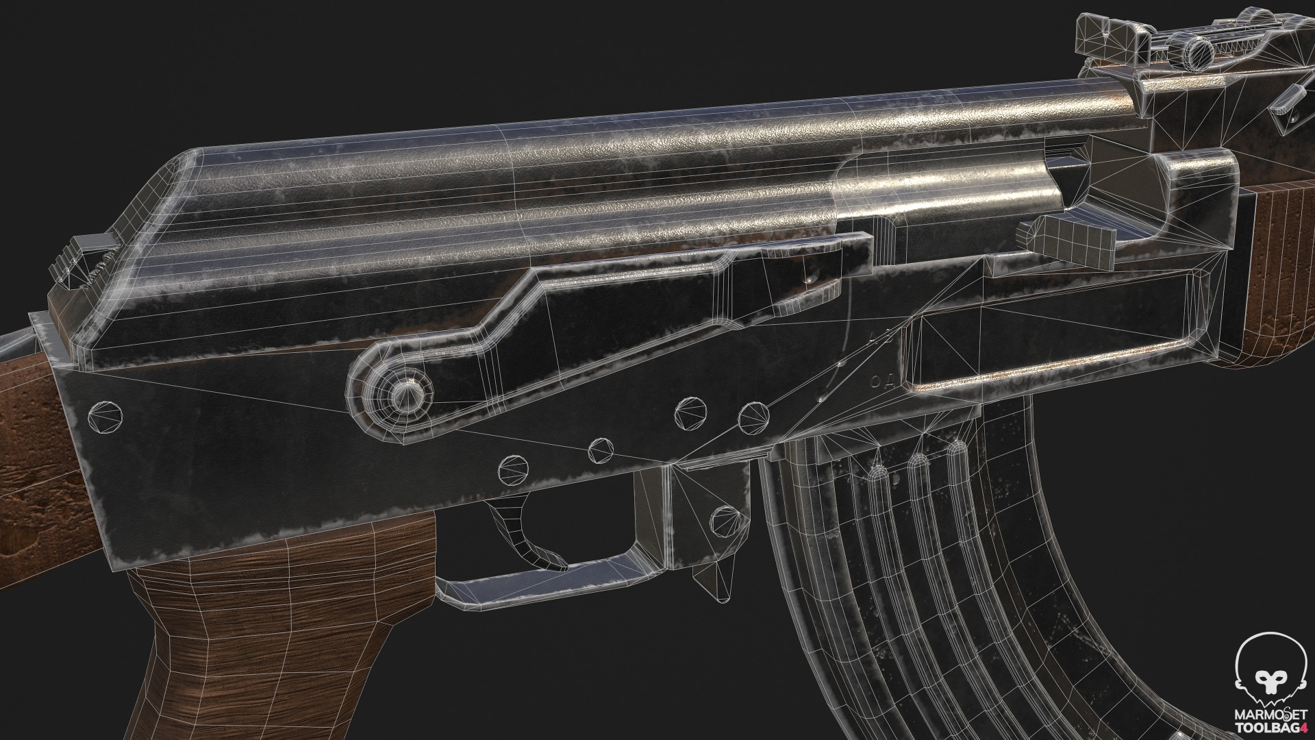 Ak 47 Low Poly  Low-poly 3D model_30