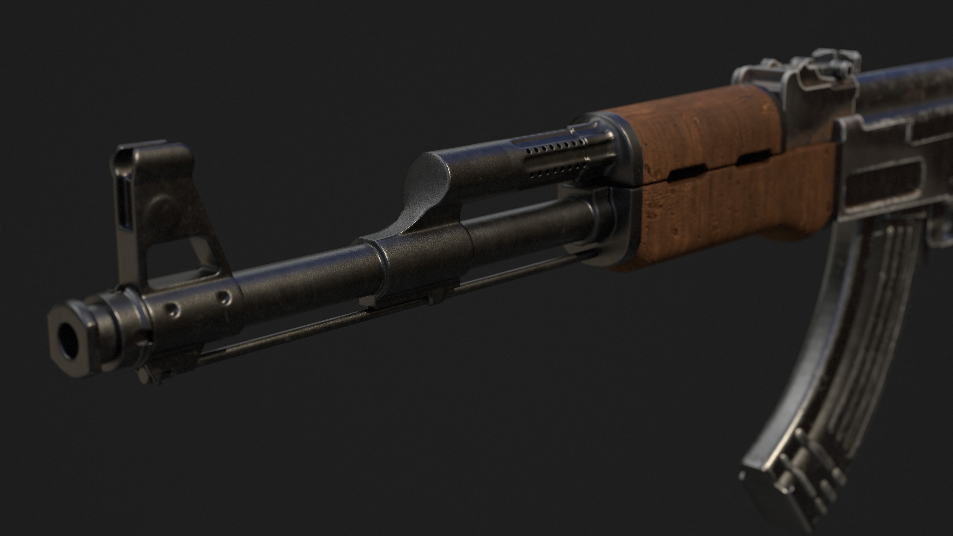Ak 47 Low Poly  Low-poly 3D model_9