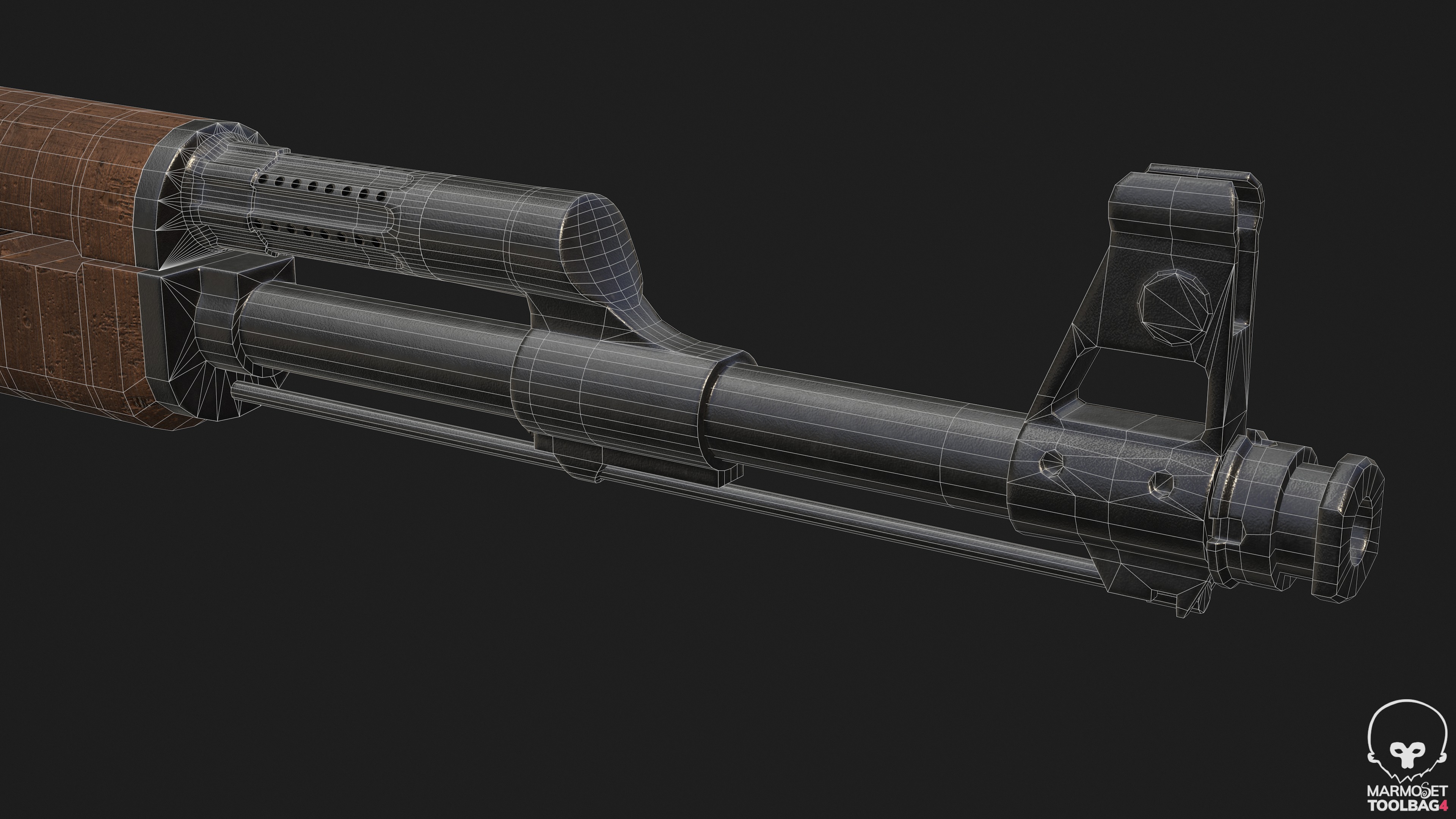 Ak 47 Low Poly  Low-poly 3D model_32