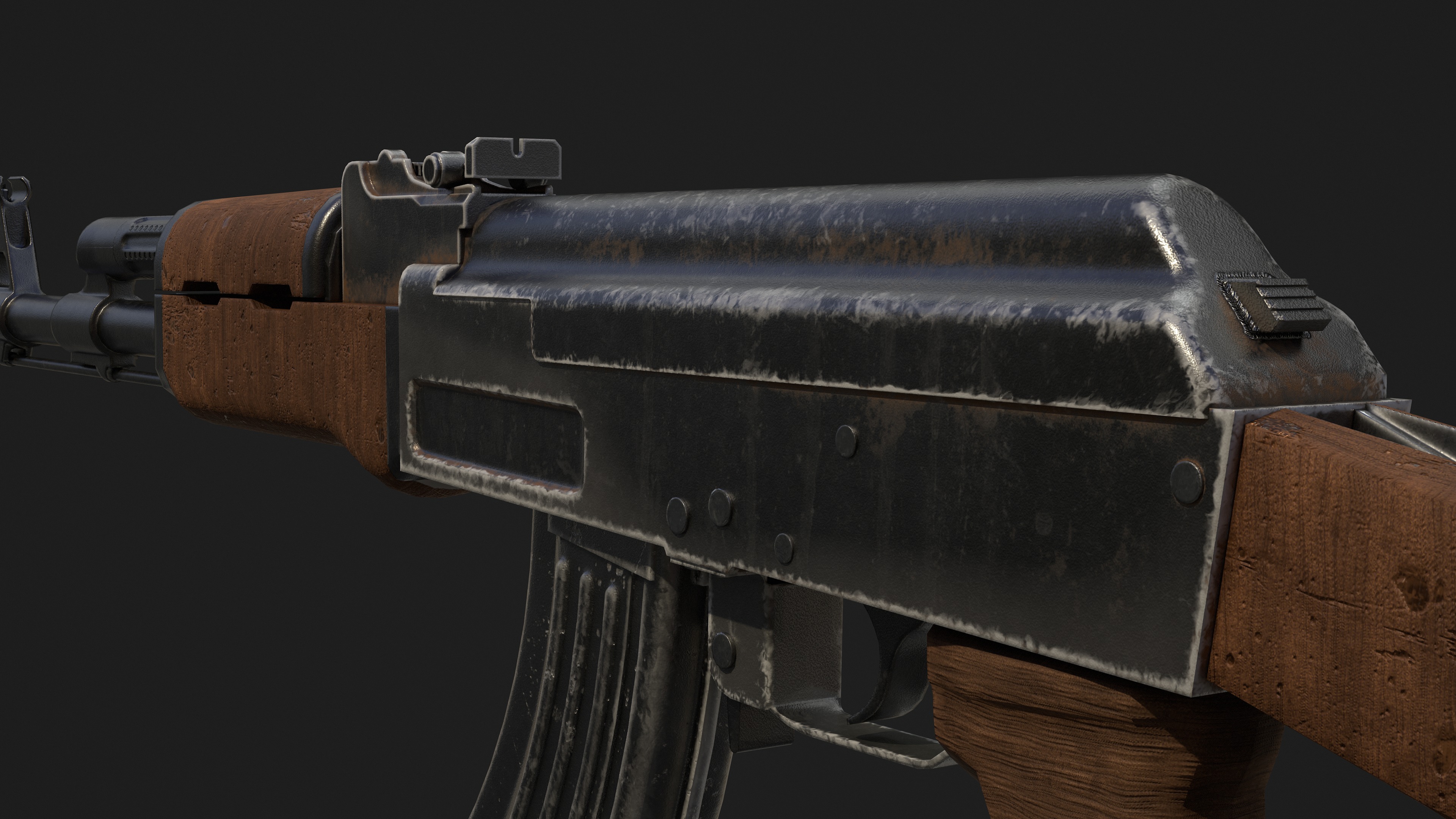 Ak 47 Low Poly  Low-poly 3D model_22