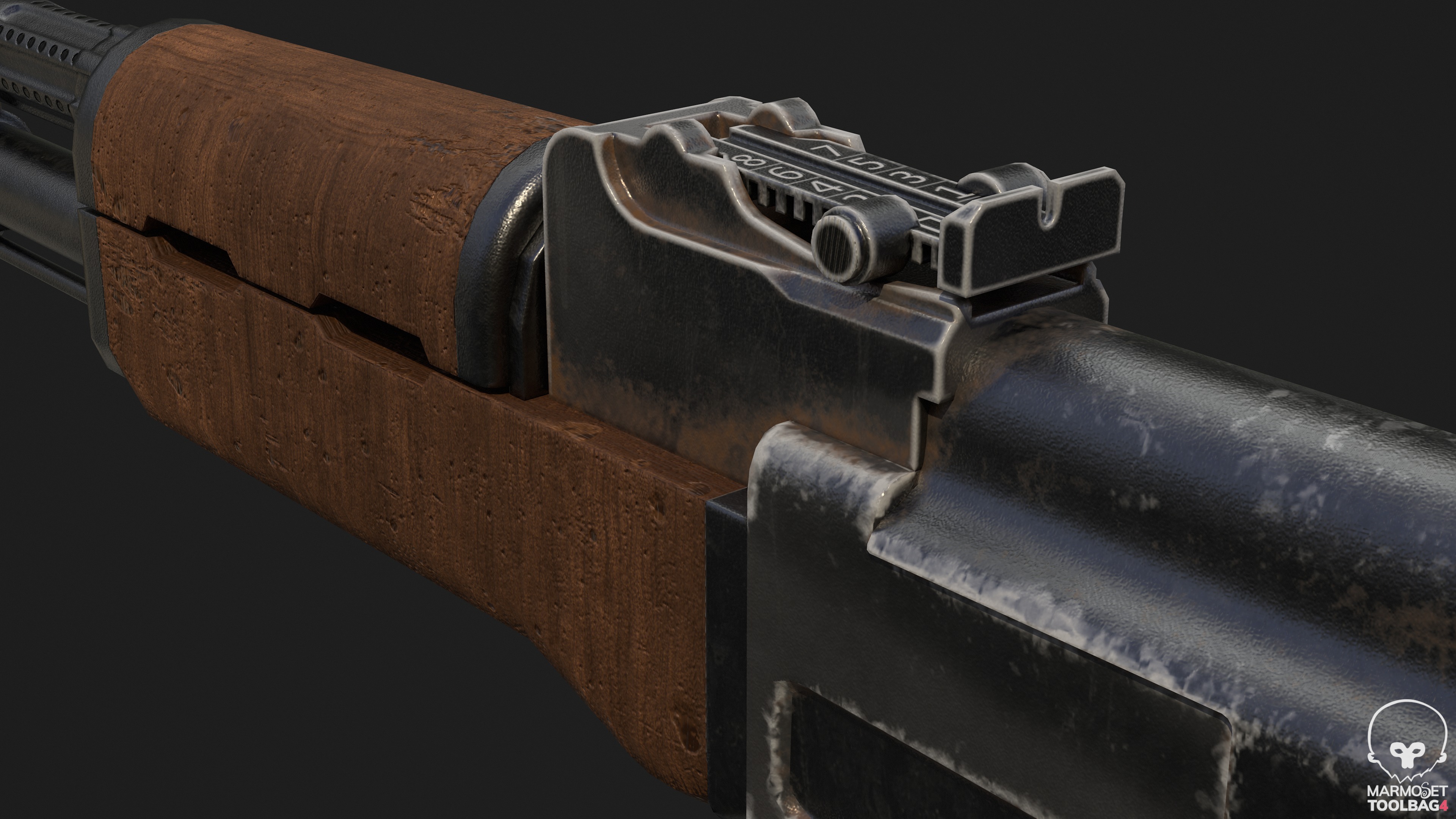 Ak 47 Low Poly  Low-poly 3D model_17