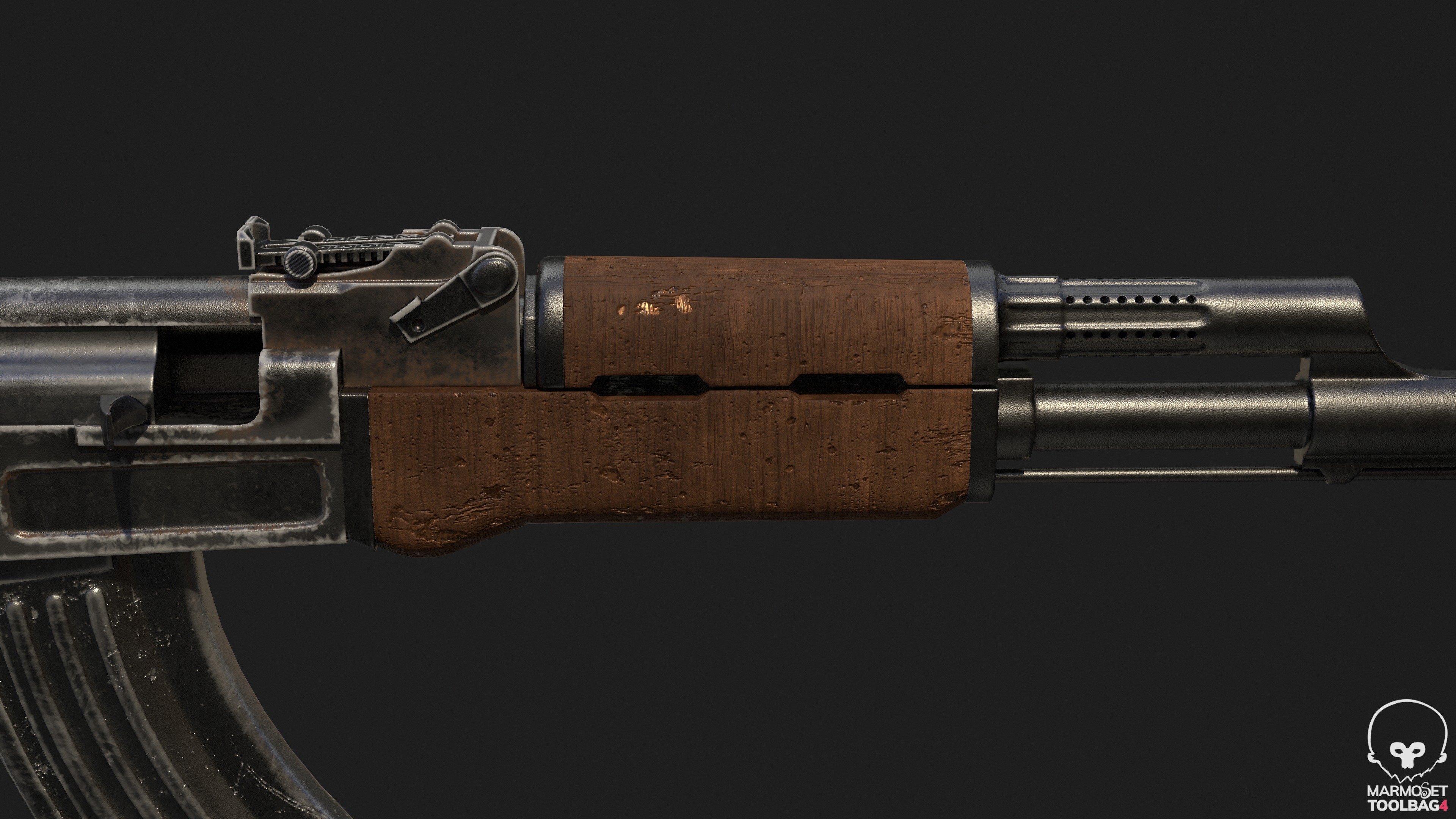 Ak 47 Low Poly  Low-poly 3D model_12