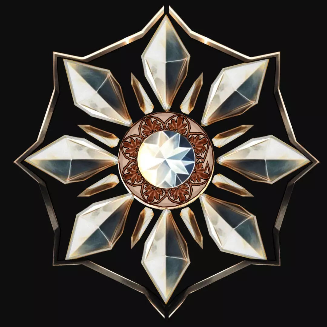 Snow Shield Crystal Low-poly 3D model_0