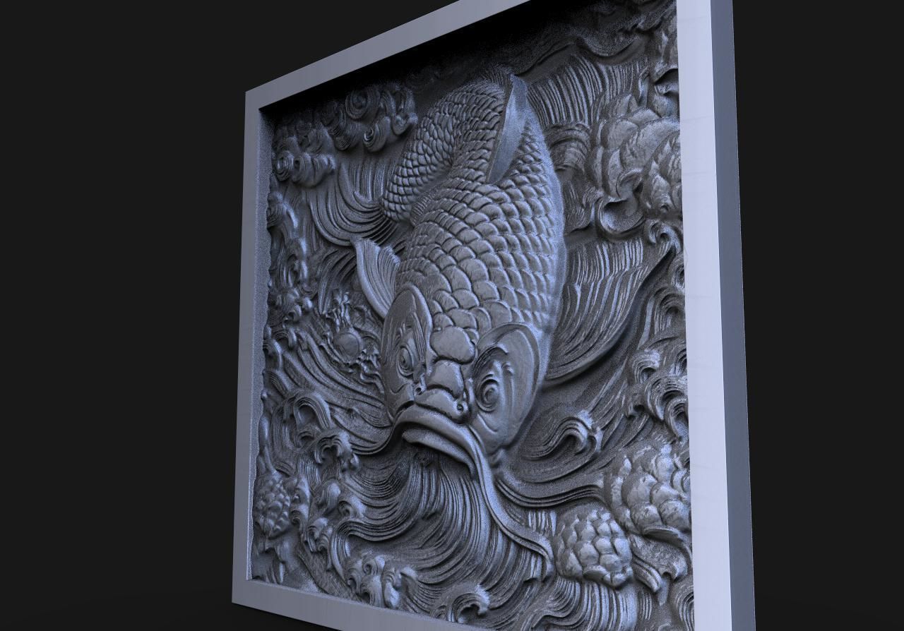 Koi fish CNC 3D print model_2