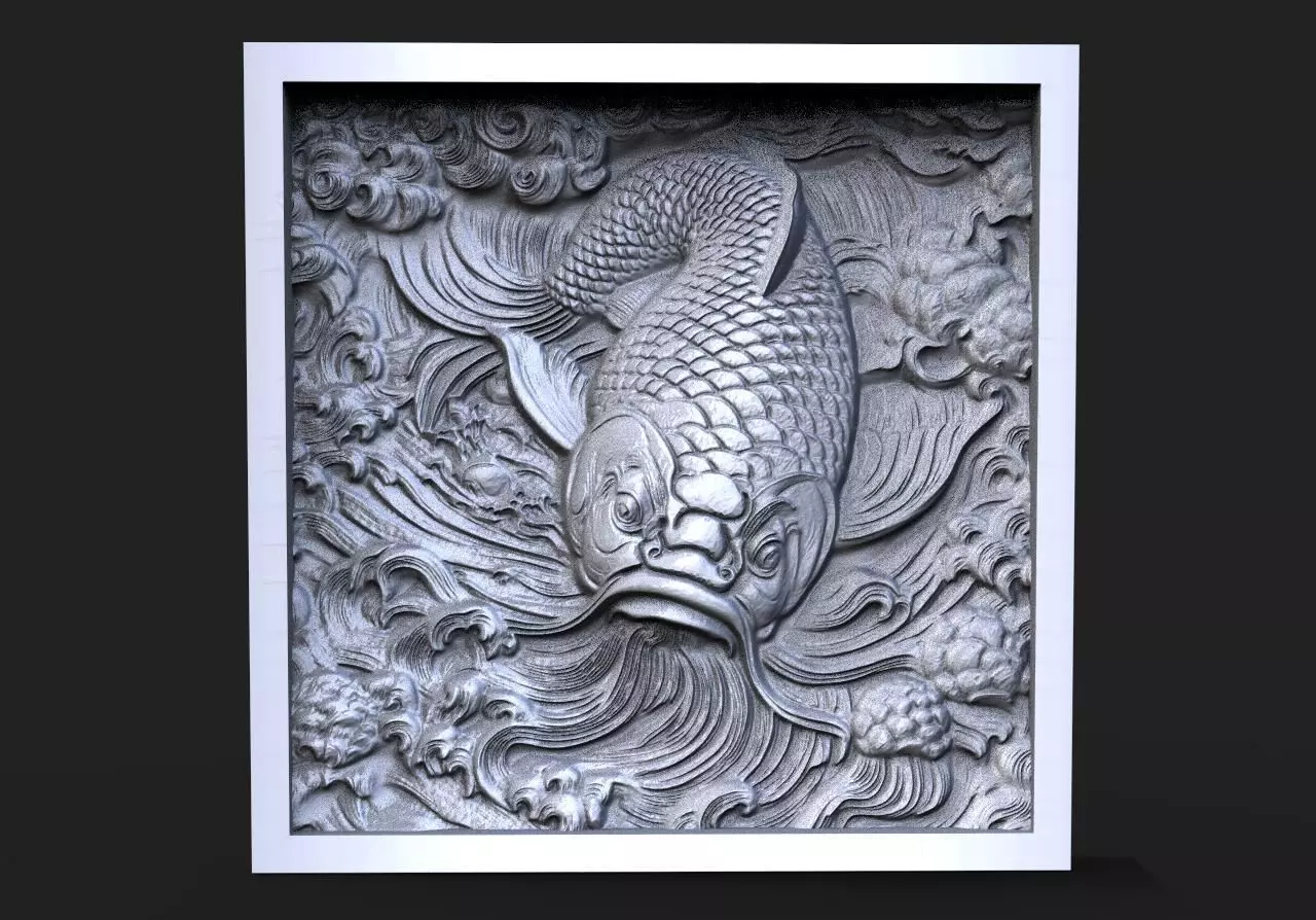 Koi fish CNC 3D print model_0