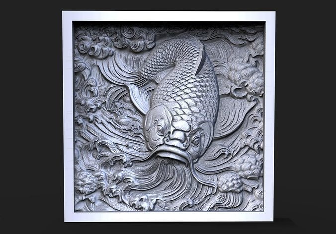 Koi fish CNC 3D print model