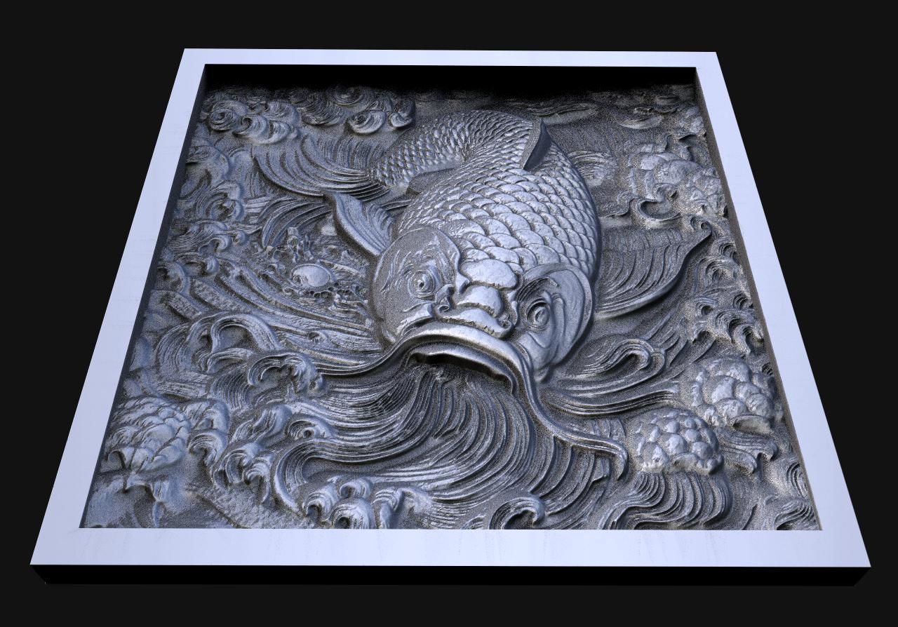 Koi fish CNC 3D print model_3