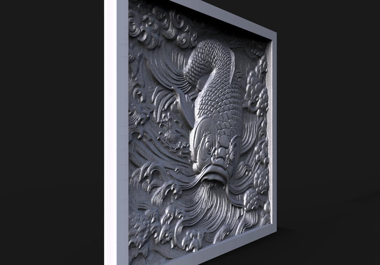 Koi fish CNC 3D print model_1