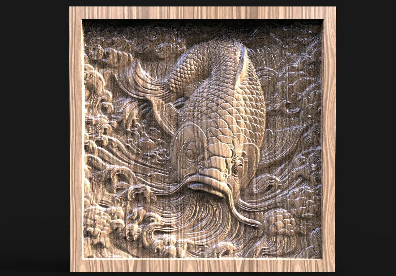 Koi fish CNC 3D print model_5