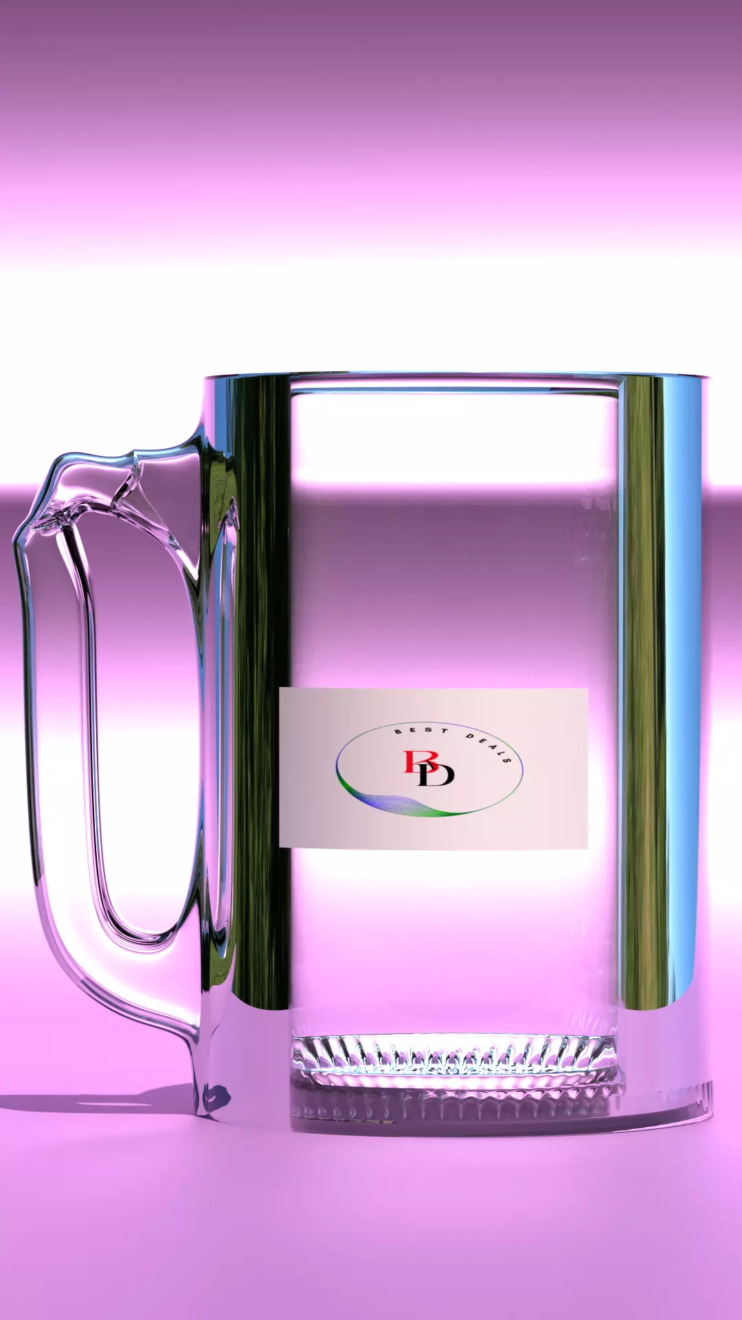 Transparent Glass Mug with Handle - Best Deals Logo Design 3D print model