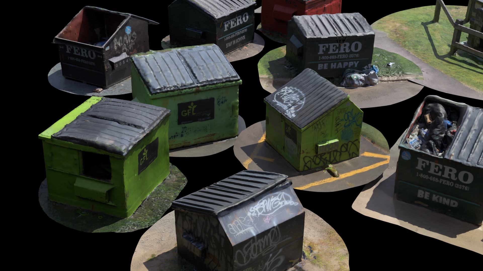 Photogrammetry Dumpsters and Debris 3D model_2
