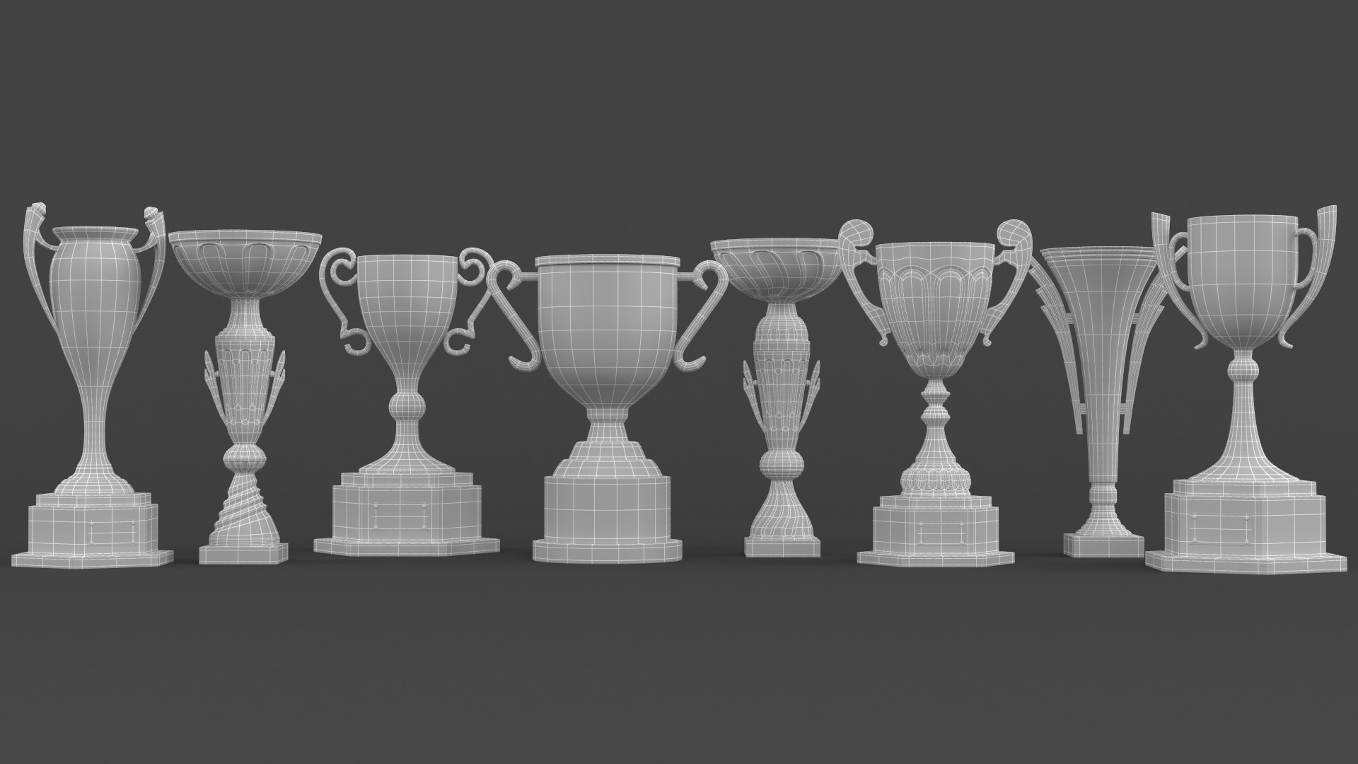 Trophy Cup Collection 3D model_17