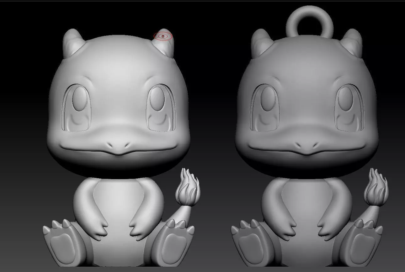 Charmender keyring and miniature Free 3D print model