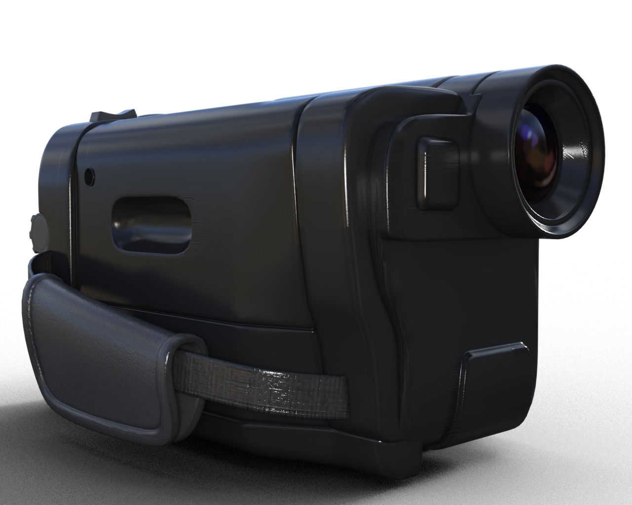 Camcorder And Voice Recorder  Low-poly 3D model_5