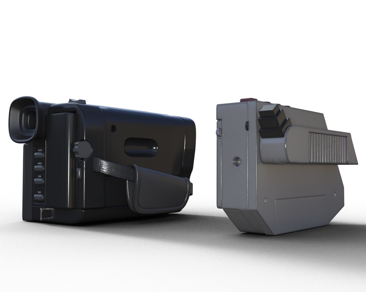 Camcorder And Voice Recorder  Low-poly 3D model_2