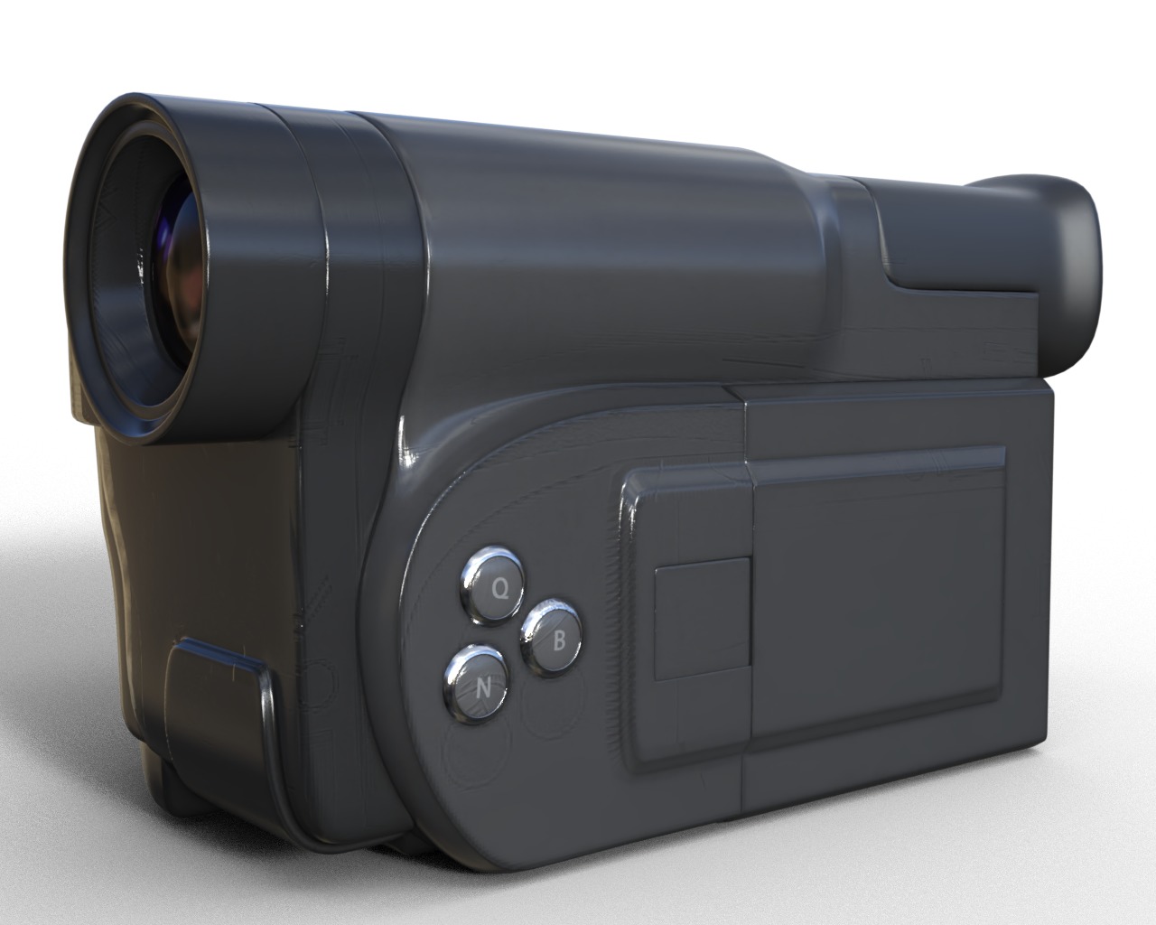 Camcorder And Voice Recorder  Low-poly 3D model_6