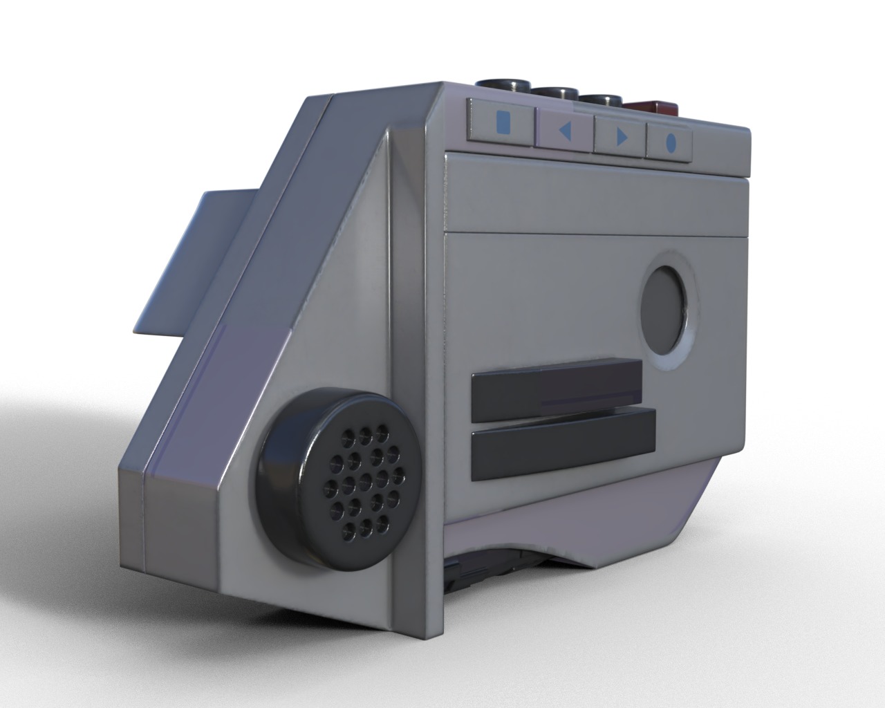 Camcorder And Voice Recorder  Low-poly 3D model_8