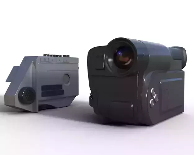 Camcorder And Voice Recorder  Low-poly 3D model